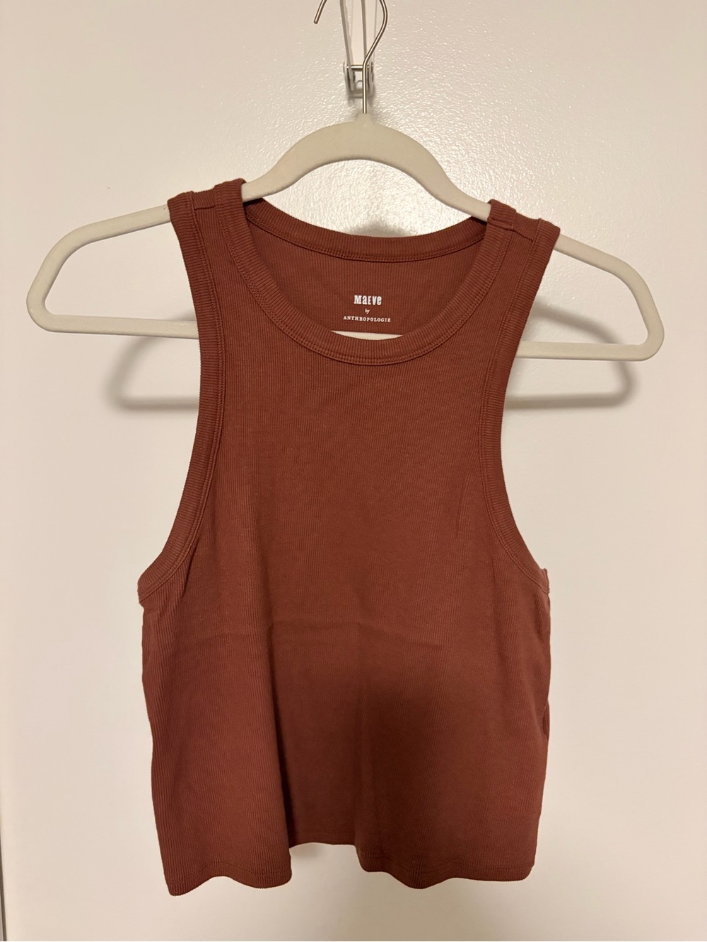 Maeve Sleeveless Ribbed Tank — Rust